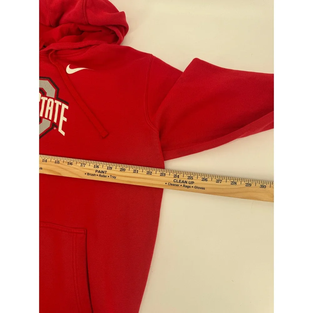 Nike Ohio State Buckeyes Hoodie Men Large Red Pullover NCAA Sweatshirt Graphic